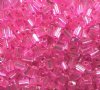 50g 5x4x2mm Dark Pink Silver Lined Tile Beads